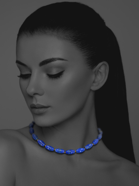 Star lapis, pyrite vermeil necklace