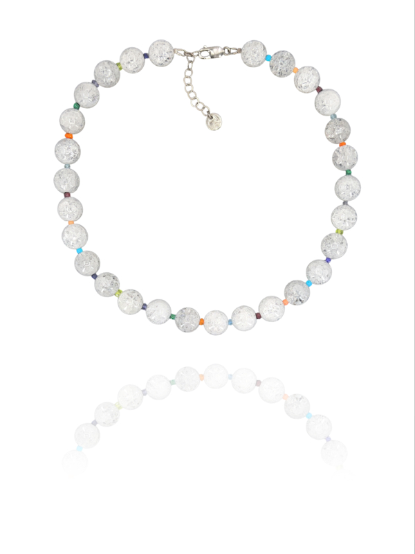 Stars rainbow crackle crystal silver crystal mixgem