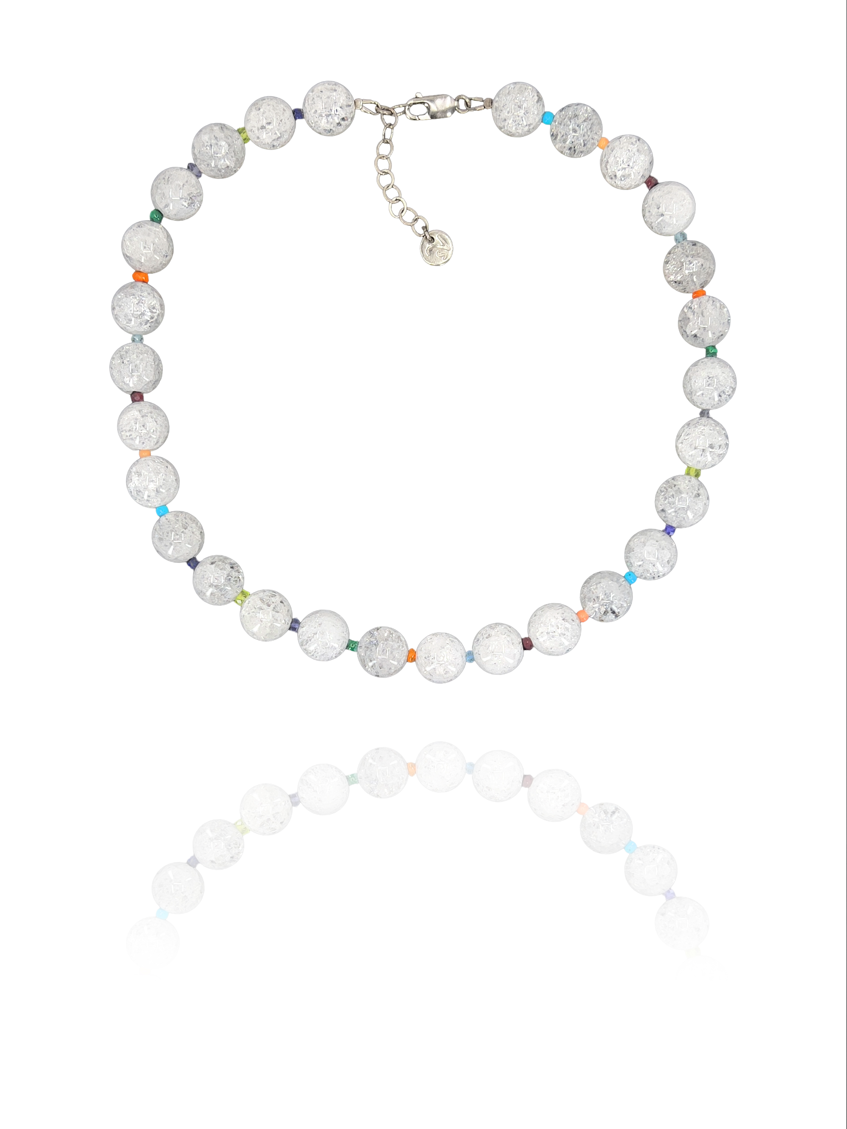 Stars rainbow crackle crystal silver crystal mixgem