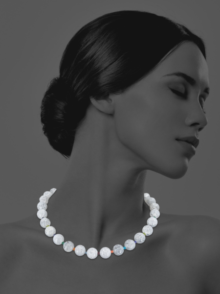 Stars Rainbow and Crackle Crystal Necklace