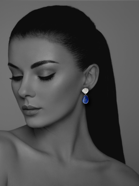 Star seashell  lapis earrings