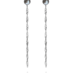 stars grey natural cultured pearl silver earrings