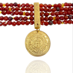 Coin choker carnelian pyrite garnet silver vermeil