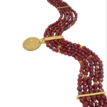 Coin choker carnelian pyrite garnet silver vermeil