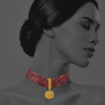 Coin choker carnelian pyrite garnet silver vermeil