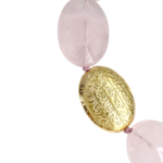 Hope necklace silk silver vermeil faceted rose qurtaz Hope necklace silk silver vermeil faceted rose qurtaz