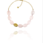 Hope necklace silk silver vermeil faceted rose qurtaz