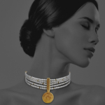 Coin choker pearl pyrite silver vermeil